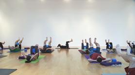 Notice how life requires us to sit for longer and longer periods of time?  This over-sitting can lead to a whole slew of problems including back pain and reduced mobility. This class is dedicated to regaining full mobility in the hip joints and as well as the hip flexor muscles that shorten and tighten while sitting. Starting with core work to switch on the abdominal muscles, we flow through Sun Salutations C (surya namaskara) with deep lunges and lots of movement around the map to activate the legs.  To get into our target area we do both seated hip openers, standing hip openers and supine (lying) hip openers!  Time for meditation, introspection and savasana.  