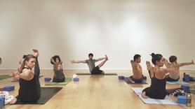 A constant flow that stays at a steady level 2 pace. We open the front of the legs and the back of the legs, getting into the hamstrings and hip flexors. A few arm balances are sprinkled in with MINIMAL handstands. Light core work is given, followed by a backbend and some hip opening from the floor on our backs. Enjoy my fellow yogis!