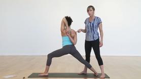 This is a smooth and fluid sequence that focuses completely on opening the shoulders. You will move through standing poses with creative arm variations and end up well prepared when you go into dhanurasana (backbend) with special variations. This is a great practice to do over and over if you suffer from tight upper chest and shoulders!
