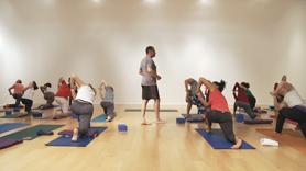 One of the amazing benefits of our yoga practice is we can come to our mat feeling one way and finish feeling completely transformed. A challenging Level 1-2 class which begins with a 30 minute continuous Standing Pose Flow with Warriors 1 & 2, Extended Side Angle and Triangle. Continues with several Shoulder Openers and Hip/Thigh Stretches. Also includes both Standing, Seated and Supine Twists. Concludes Supta Padangusthasana (Reclining Hamstring Stretch) and Savasana. No Back Bends.