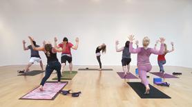 You'll need a strap for this super lunge flow mixed with plenty of vinyasa to keep the heat. All of these lunges open up the hips and chest to get us ready for the peak pose: Eka Pada Kapotasana II.
