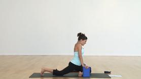 Take time to loosen up your body, most especially your hips. Less talking, more bending. You'll want two blocks, a strap and a blanket or two.