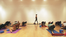 The atoms in our bodies are predominately comprised of space. Our fundamental makeup is one of openness. When we are stressed out we lose touch with this essential part of ourselves and feel bound up and contracted.  In this flow we meditate on the idea of inner space, and how that translates through different postures.  Unwind tension with easy pose spirals (sukhasana) & cat/cow (marjaryasana/bitilasana) lunges, one legged balance poses; tree (vrksasana) eagle (garudasana), warrior standing sequence; warrior 2(virabhadrasana 2) triangle (utthita trikonasana) half moon (ardha chandrasana).  Free time for inversions or deeper hip openers.  Cool down cobblers pose (baddha konasana) head to knee (janu sirsasana) reclined cobblers (supta baddha konasana).  Backbend & twist with savasana to finish.