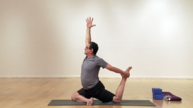 Transitions - making a graceful transition into the New Year through a steady but strong asana practice, incorporating graceful transitions between poses with fluid breath and body movement. Standing postures include Crescent, Triangle, Warrior Two and Extended Side Angle. Hip opener with Pidgeon and thigh stretch. Finishes with Backbend in Urdhva Danurasana (Upward Facing Bow)