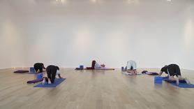 Yin Yoga focuses on lengthening the connective tissue that surrounds the joints in the body, with particular attention to the hips, pelvis, and lower back.  Postures (mostly seated) are held--often with the use of props--for 3-10 minutes per side, as connective tissue requires more time to stretch than muscle tissue.  The essence of a Yin Yoga practice is surrender. 

**A 4 inch foam yoga block (or household item such as a dictionary or large soup can!) and a blanket or bolster are recommended.  