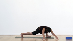 Looking for stress relief?  Find it via working and heating the hips (the storage center for our emotions) through a rigorous standing sequence using lunges, Warrior 1 & 2, Side-angle pose (Parsvakonnasana) and one-legged chair (ardha uttkatasana).  From there, we take it to the floor and work through half-lord of the fishes pose (ardha matsyendrasana), head-to-knee pose (janu sirsasana) and single footed king pigeon pose (eka pada rajakapotasana). We finish off with bound-angle pose (baddha konnasana), happy baby pose (ananda balasana) and child's pose (balasana). 