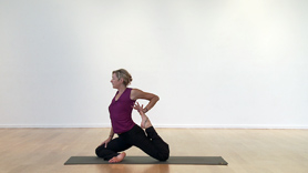 Morning practice. Using sun salutations, simple standing poses, hip openers,
and backbends to create an energizing morning routine to help start your day
with intention and focus.