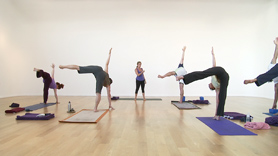 Shift your attitude and perspective along with your hamstrings and hip
flexors.  We explore the potential for growth, length, space and change in
our minds and lower bodies leading up to Uttitha Hasta Padangustasana
(Standing Hand to Big Toe) and Vashistasana II (Side Plank II).